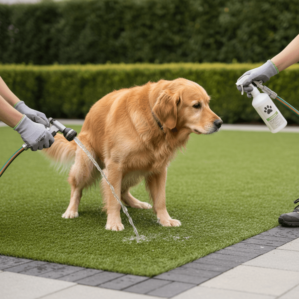 Pet-friendly artificial grass installation with proper drainage in San Diego backyard — Modern Yardz